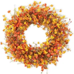 Artificial Orange Eucalyptus Berry Autumn Fall Wreath