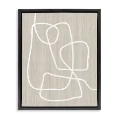 Stupell Industries Minimal White Line Beige Grain Pattern Modern Floating Frame Design By Alpenglow Workshop