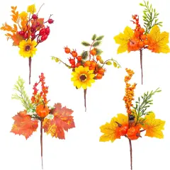 5 Pcs Fall Stems Artificial for Thanksgiving