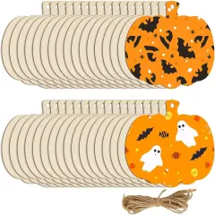 32 PCS Wooden Pumpkin Cutouts, 7.8 Inch Blank Pumpkin