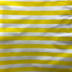1 Yard Yellow And White 1 Inch Stripe Poly Cotton Fabric Horizontal Pattern For Crafts Decor 59/60 Inch Wide