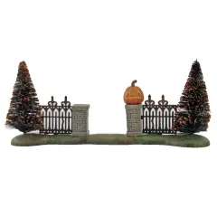 Department 56 Villages 3.75 In Halloween Gate Halloween Halloween Village , Halloween Decor Sisal Trees Multicolored