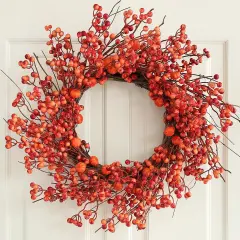 Fall Wreaths with Little Pumpkins & Berries