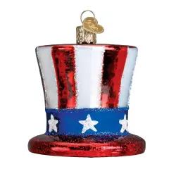 Old World Christmas 2.75 In Uncle Sams Hat Patriotic Tree Ornament , Ornament Patriotic Usa July 4Th Multicolored