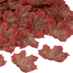 Artificial Leaves, 300 Pcs Fall Maple Autumn Fake Leaf- Coffee Red