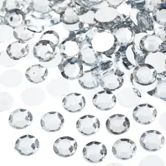 John Bead 10mm (SS45) Round Acrylic Flat Back Rhinestones, 500pcs Crystal