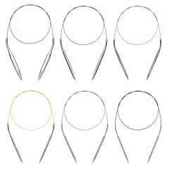 Circular Knitting Needles Set Round Needle Metal Magic Loop 40 Inch Size 15 11 9 7 4 1.5