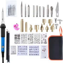 Wood Burning Kit 42Pcs Power Switch and Adjustable Temperature with Wood Burner Pen 392~842&deg;F for Adults Wood Burning Tool for Pyrography Leather, Black
