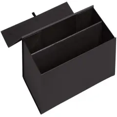 Pack/3: Black Magnetic Closure Wine Gift Box - 6-5/8 x 3-1/4 x 13" (2 Bottle)