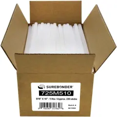 725M510 Mini Size 10" Clear Hot Glue Sticks - 5 lb Box