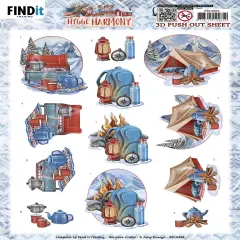 Find It Trading Amy Design 3D Push Out Sheet-Outdoor Cooking, Hygge Harmony