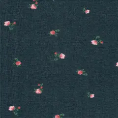 1 Yard Polyester Rayon Spandex 190 GSM Pointelle Ditsy Rib Print Fabric Soft 58/60" Width CHARCOAL