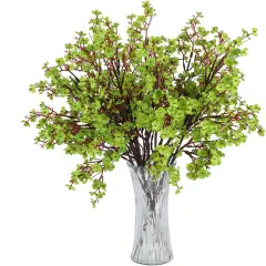 10 Pcs Babys Breath Green Flowers Artificial Gypsophila Flowers St. Patrick's Day Fake Silk Flowers for Home Decor Spring Floral Arrangement Table Centerpieces