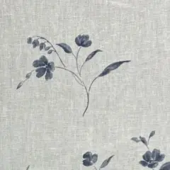1 Yard Grey Vine Print Linen Rayon Blend Fabric Midweight Printed 53 Inch Width Floral and Grey