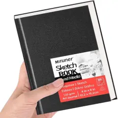 4 x 6 inches 125 GSM (100 Sheets/200 Pages) Sketchbook for Drawing