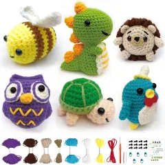 6PCS Crochet Animal Knitting Kit