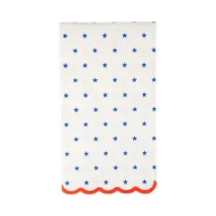 Blue Stars Scallop Guest Napkin