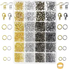 3200Pcs Jewelry Necklace Repair Kit with Jump Rings, Clasps(Bronze)