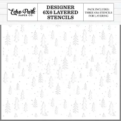 Echo Park Designer Layered Stencil 6"X6"-Winter Trees