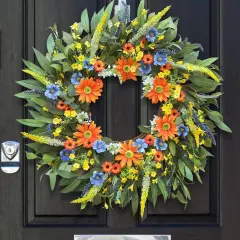 Spring Wreaths for Front Door Outside, Summer Green Wreath