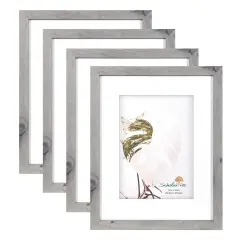 Grey 8x10 Picture Frame set of 4, Display 8x10 without Mat Wall Gallery Photo Frames