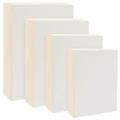 Da Vinci Pro Ultra Smooth Wood Canvas Gesso Board - 2" Deep, Bundle of 4 Small Rectangle White Acrylic Polymer Gesso Panels for Painting Fine Portraits, Ultra Fine Detail Illustrations and Artwork
