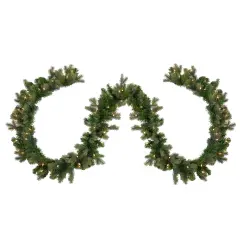 Northlight Pre-Lit Savannah Spruce Artificial Christmas Garland - 9' x 12" - Clear Lights Green