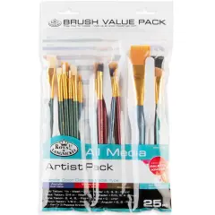 RSET-9258 | All Media 25pc Combo Variety Artist Brush Set