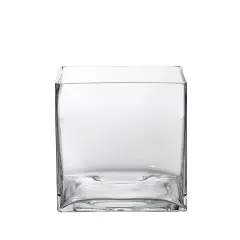 6 pcs 6-Inch tall Clear Glass Cube Vases Centerpieces Wedding Party Supplies