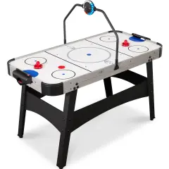 Best Choice Products 54in Air Hockey Game Table w/ LED Lights, Scoreboard, Powerful Motor Gray