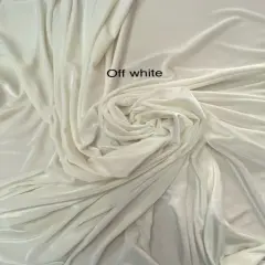 1 Yard Elegant Off White Stretch Velvet Fabric with Plush Texture and Smooth Draping Quality 58/60 Inch Wide
