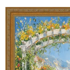 Slim Vintage Antique Gold Beaded Picture Frame 27x41 frame