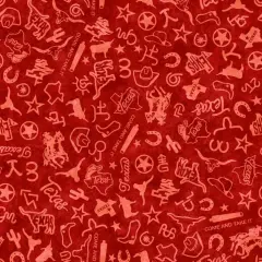 ATXSH Red Texas Icons Tonal Blender Cotton 44"/45" Fabric Per Yard