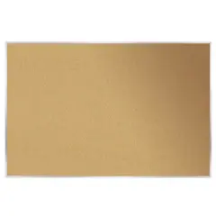 Natural Cork Bulletin Board with Aluminum Frame, 2'H x 3'W