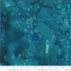 Blue Teal Flow Basic Watercolor Painting 44"/45" Fabric Per Yard