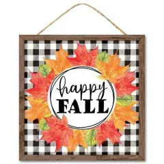 10" Wooden Sign: Happy Fall Leaf
