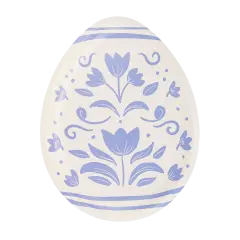 FLORAL EGG SHAPED PAPER PLATES