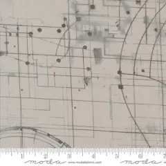Grey Fog Modern Backgrounds Blueprint Cotton Wideback Fabric Per Yard
