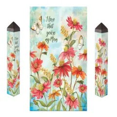 Flowers for Mom Art Pole 20 Inches Tall Mothers Day