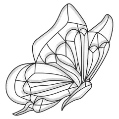 6" x 6-1/4" Exquisite Clear Glass Butterfly Bevel Cluster EC171