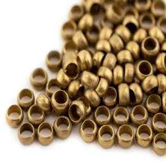 The Bead Chest Brass Round Crimp Beads (3mm, Set of 100)