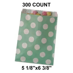 Charming Large Dots Merchandise Bags 5 1/8" x 6 3/8" Teal