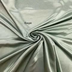 1 Yard Sage Green Crepe Satin Fabric Shiny Matte Polyester For Gowns Dresses Costumes 58" Width