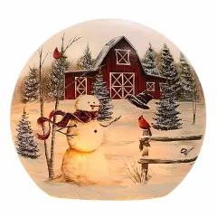 Stony Creek 13.5 Inch Windy Day Lighted Orb Christmas Lighted Glass Accent , Christmas Decor Red Barn Snowman Cardinal Multicolored