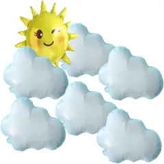 Balloon 6 pcs White Cloud Foil Mylar Balloons for Wedding Birthday Summer Theme Party Decoration