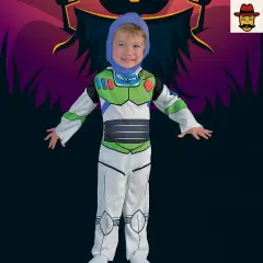 Boys Buzz Lightyear Costume from Toy Story with Hooded Jumpsuit for Halloween Fun