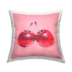 Red Cherries on Pink Design by RB Throw Pillow 