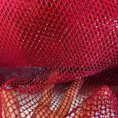1 Yard Sparkly AB Rhinestone Fishnet Fabric Stretch Mesh for Costumes, D&eacute;cor, and Apparel Burgundy Solid