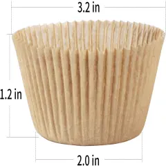 Standard Natural Cupcake Liners 500 Count, No Smell, Grease-Proof Paper Muffin Liners, Food-grade Baking Cups for Cupcakes, Muffins, Nuts