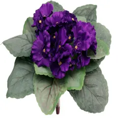8" Artificial Violet Bush 4-Pack &ndash; Lush Silk Flowers & Greenery, Home & Seasonal D&eacute;cor
